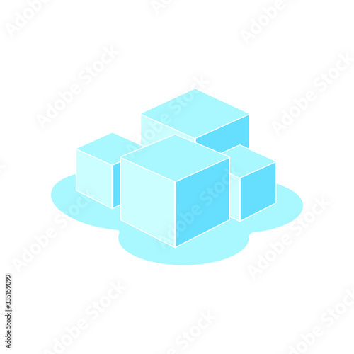 ice cube icon logo design vector