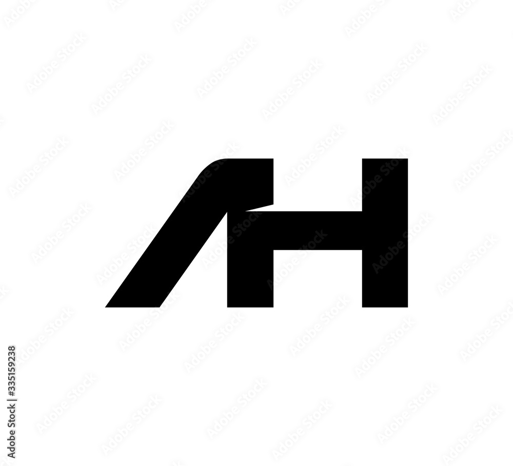 Initial 2 letter Logo Modern Simple Black AH Initial 2 letter Logo Modern Simple Black AH