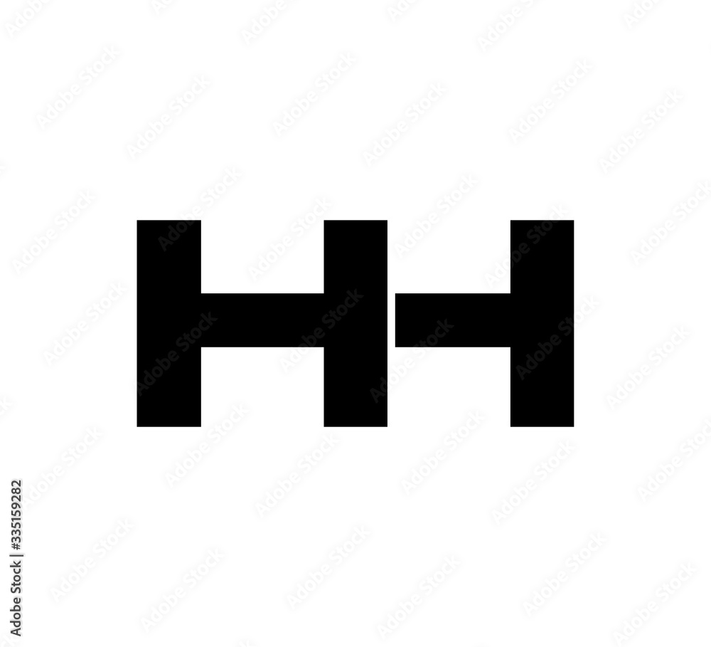Fototapeta premium Initial 2 letter Logo Modern Simple Black HH
