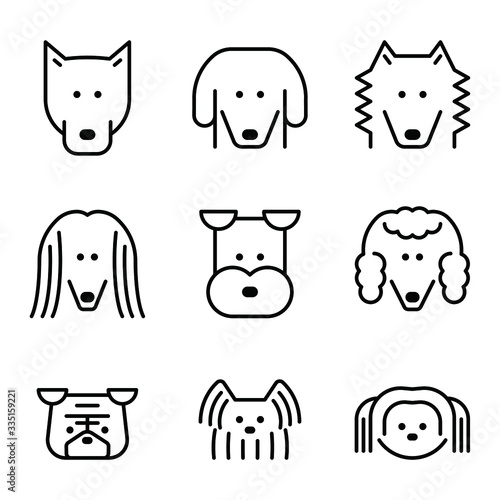 Dog icon set - vector