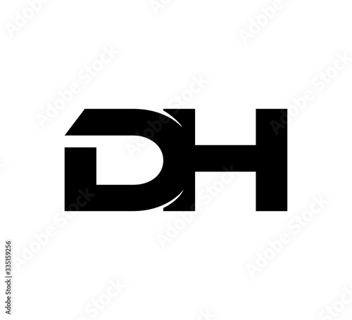 Initial 2 letter Logo Modern Simple Black DH