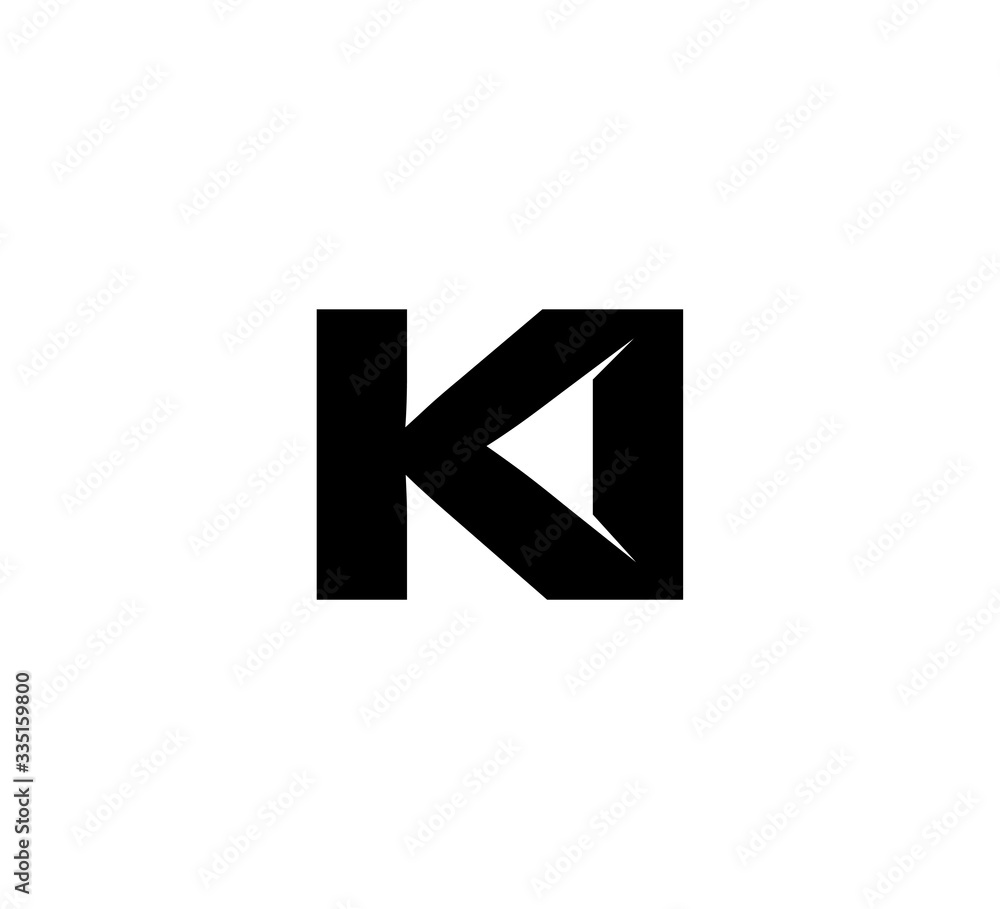 Initial 2 letter Logo Modern Simple Black KI Initial 2 letter Logo Modern Simple Black KI