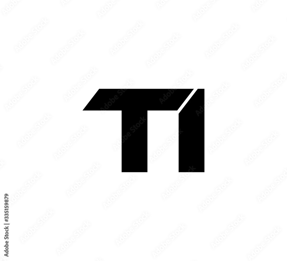 Initial 2 letter Logo Modern Simple Black TI Initial 2 letter Logo Modern Simple Black TI