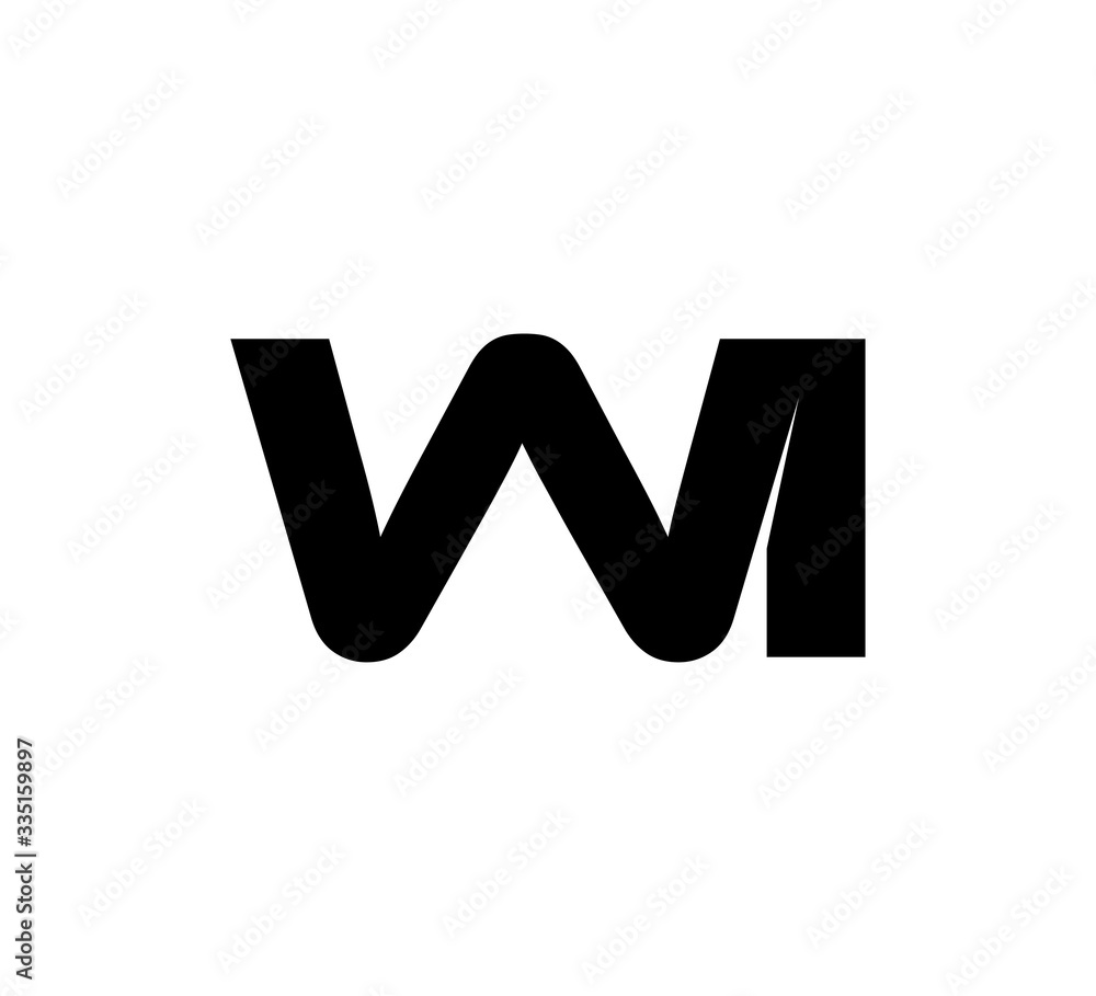 Initial 2 letter Logo Modern Simple Black WI Initial 2 letter Logo Modern Simple Black WI