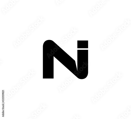 Initial 2 letter Logo Modern Simple Black NI