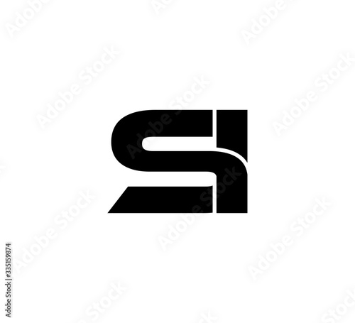 Initial 2 letter Logo Modern Simple Black SI