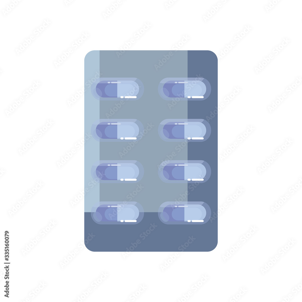 Pills tablet flat style icon vector design Pills tablet flat style icon vector design