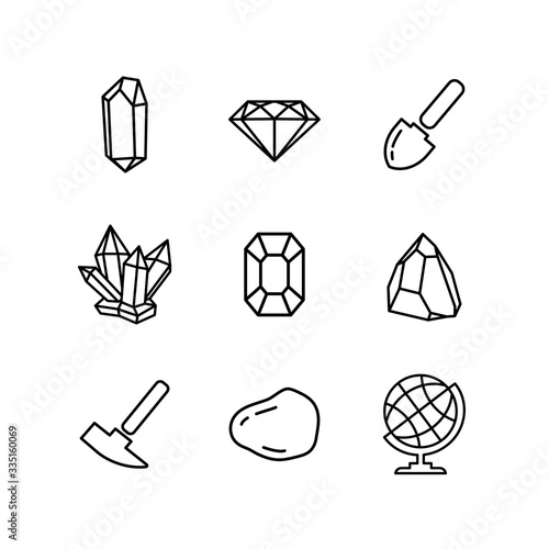 Geology Icons Set for Science, School, University