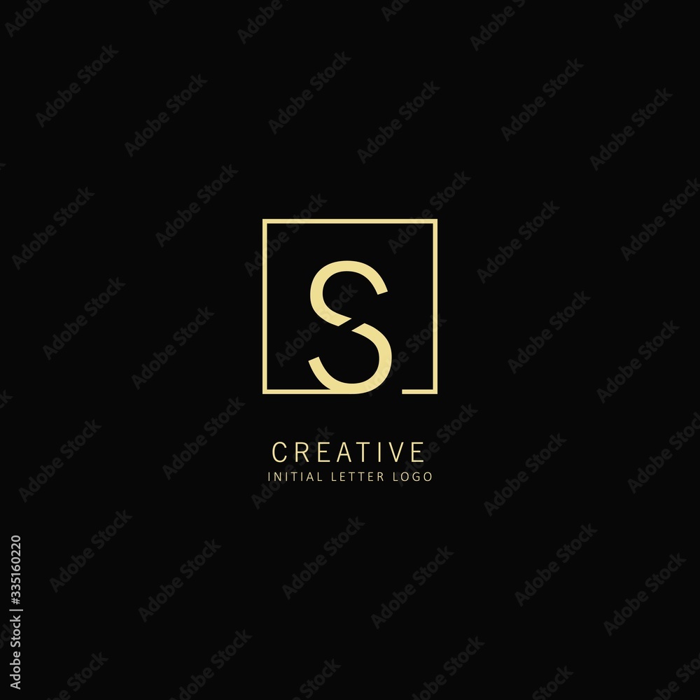 Creative Initial letter S Logo with Square Element, Design Vector Illustration for Company Identity