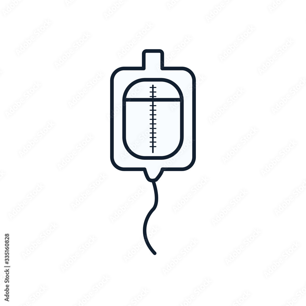 Blood bag line style icon vector design Blood bag line style icon vector design