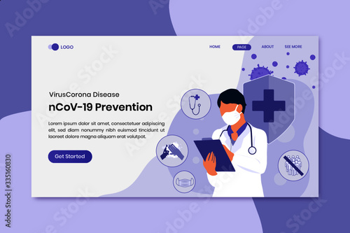 Virus Corona Disease On Landing Page