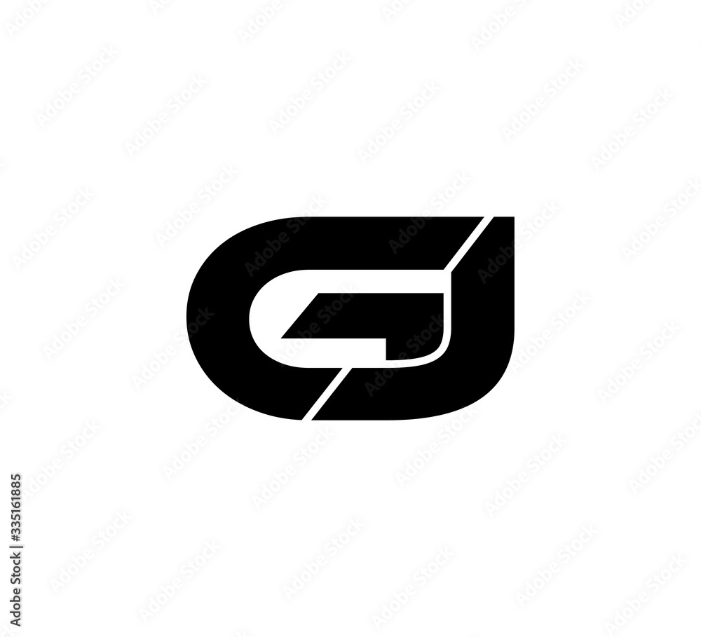 Initial 2 letter Logo Modern Simple Black GJ Initial 2 letter Logo Modern Simple Black GJ