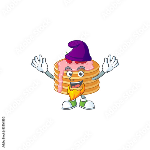 Sweet fairytale of strawberry cream pancake Elf cartoon character