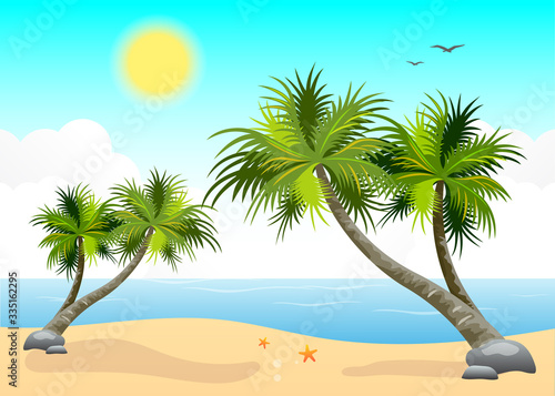 Summer Tropical Island Nature Background