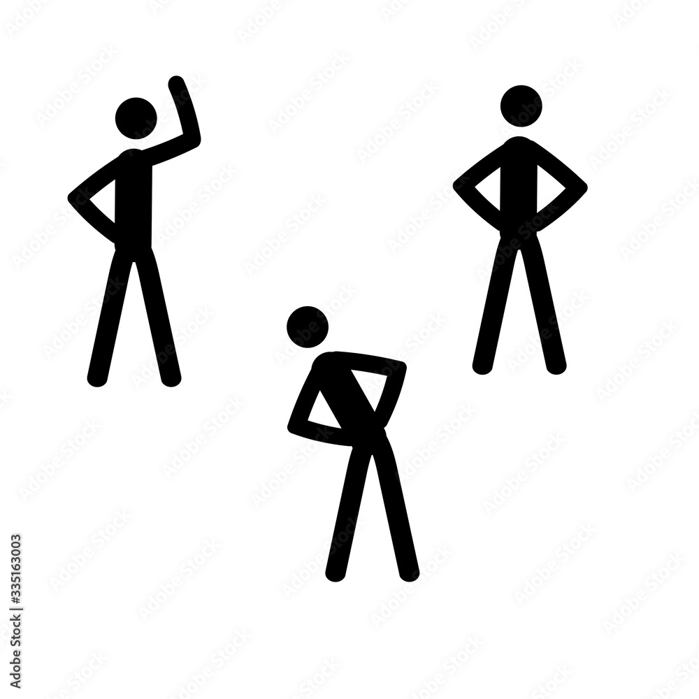 stick man doing sports isolated on white background stick man doing sports isolated on white background
