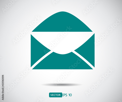 Envelope Mail icon Flat design style. Direct message, sms vector illustration