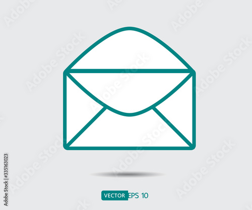 Envelope Mail icon Flat design style. Direct message, sms vector illustration