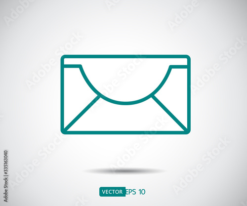 Envelope Mail icon Flat design style. Direct message, sms vector illustration
