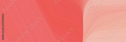 abstract flowing horizontal header with pastel red, light pink and dark salmon colors. elegant curved lines with fluid flowing waves and curves