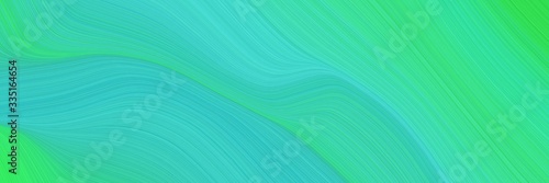 abstract dynamic header with medium turquoise, medium sea green and vivid lime green colors. dynamic curved lines with fluid flowing waves and curves