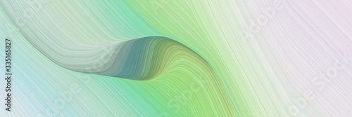 abstract moving designed horizontal header with light gray, dark sea green and cadet blue colors. elegant curved lines with fluid flowing waves and curves