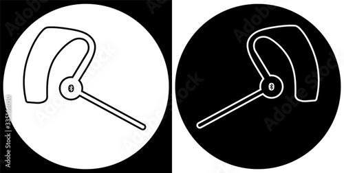 portable wireless bluetooth headset. Isolated vector icon on white background