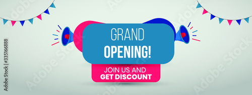 Grand opening facebook and twitter cover . Grand Opening Banner for website. Grand Opening join us and get discount banner for cover with celebration and announcer