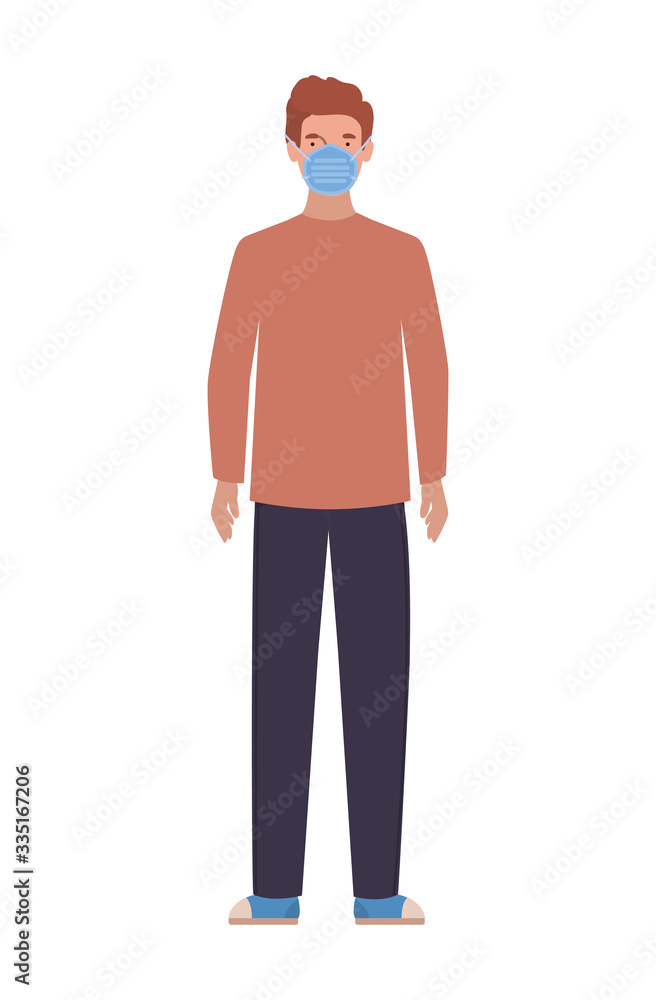 Avatar man with medical masks vector design Avatar man with medical masks vector design