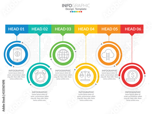 Timeline infographic design vector and marketing icons