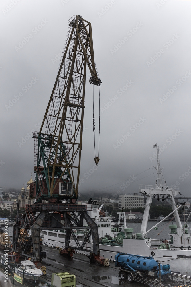 Crane in the seaport.