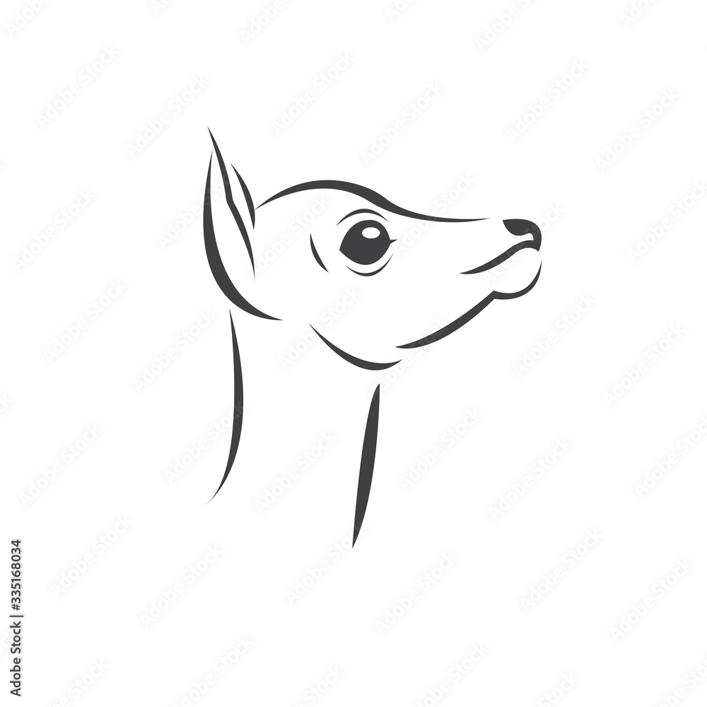 Young deer. Black. vector. icon symbol logo. Illustrator. on white background Young deer. Black. vector. icon symbol logo. Illustrator. on white background