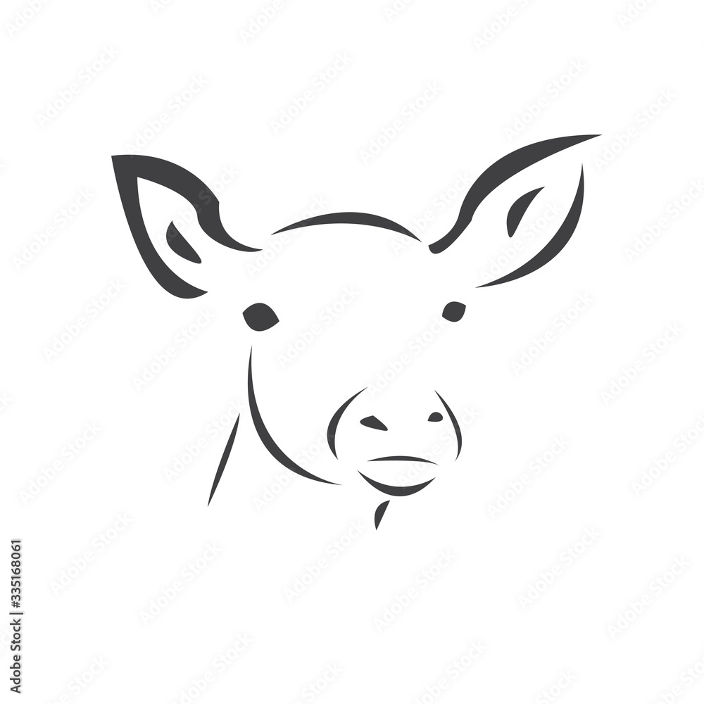 Young deer. Black. vector. icon symbol logo. Illustrator. on white background Young deer. Black. vector. icon symbol logo. Illustrator. on white background