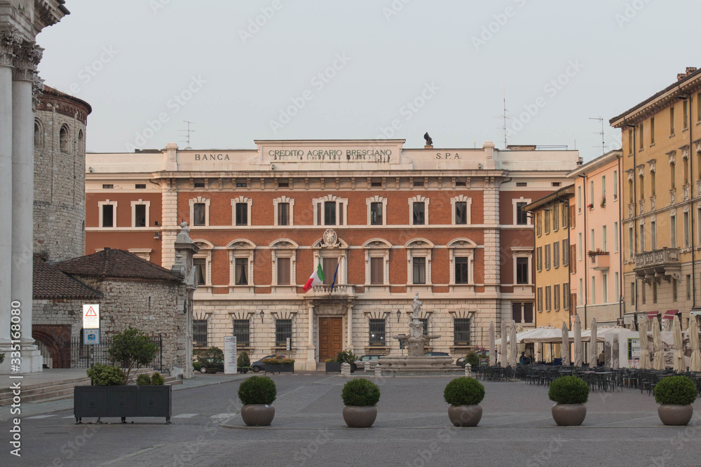 Negroboni palace on Piazza Paolo VI, Brescia, Lombardy, Italy.