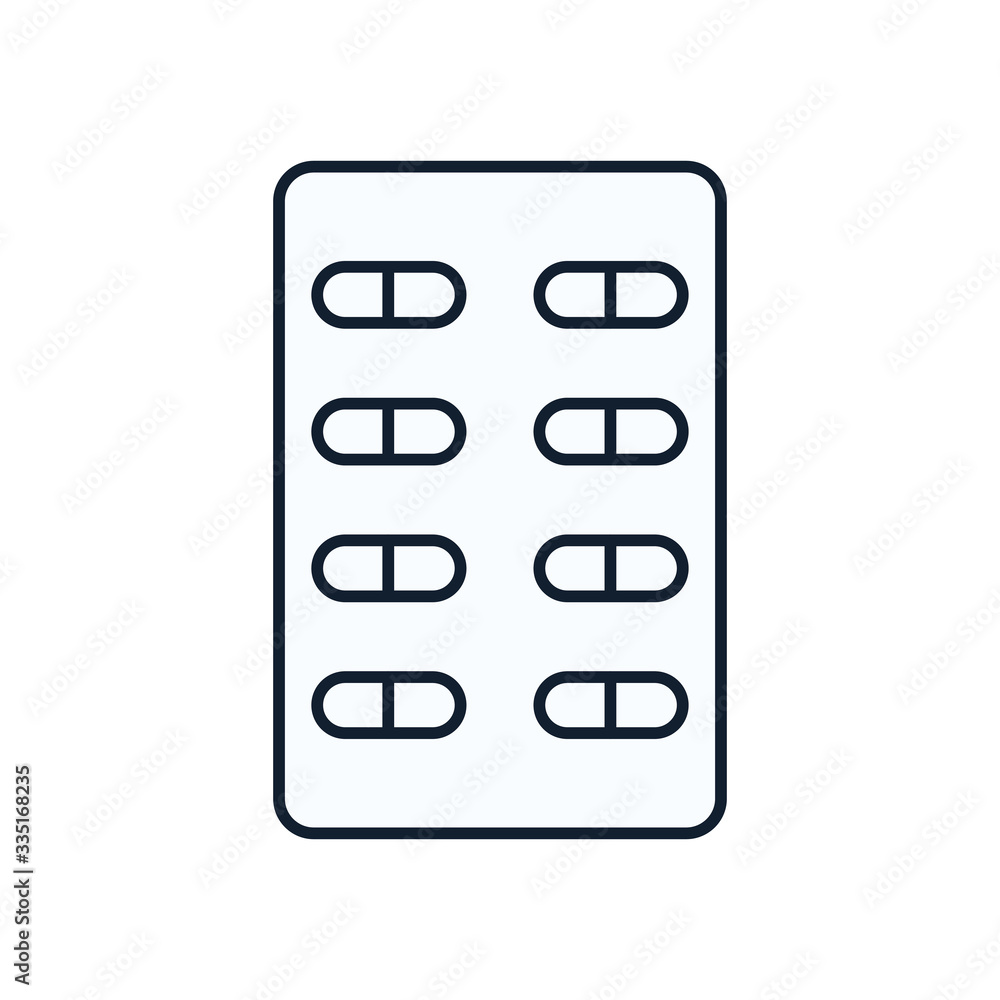 Pills tablet line style icon vector design Pills tablet line style icon vector design