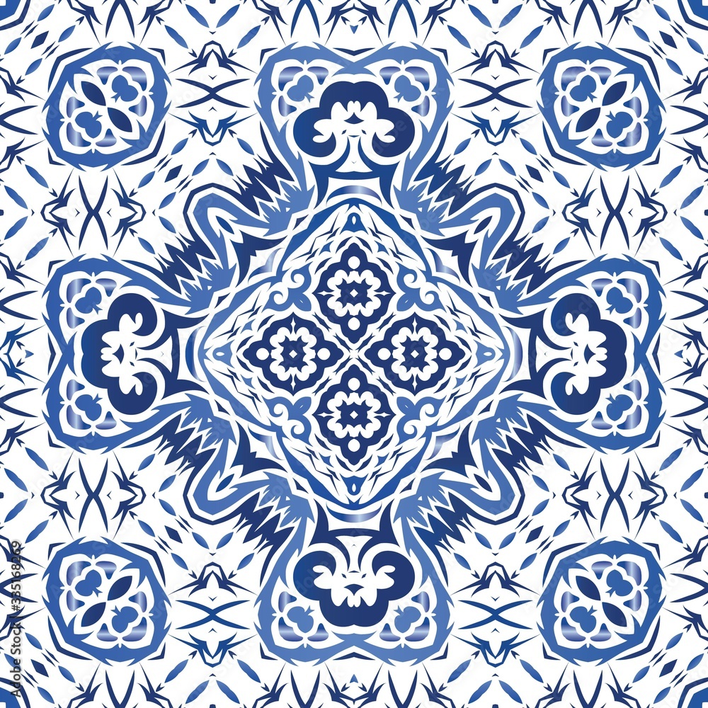 Fototapeta premium Decorative color ceramic azulejo tiles.