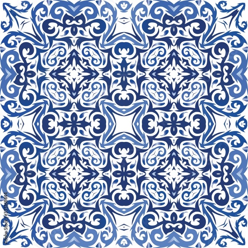 Ethnic ceramic tile in portuguese azulejo.