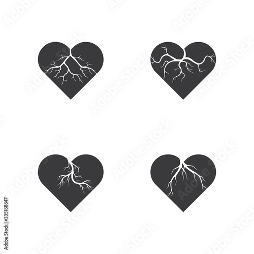 human veins, red blood vessels design and arteries Vector illustration isolated