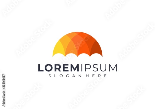 Unique abstract colorful umbrella logo