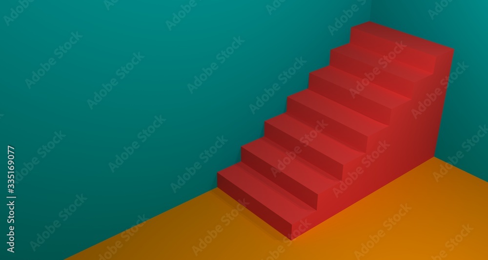 Empty Showcase creamic with Coral colours for Fashion and Beauty Product Display.Background 3d rendering. Empty Showcase creamic with Coral colours for Fashion and Beauty Product Display.Background 3d rendering.