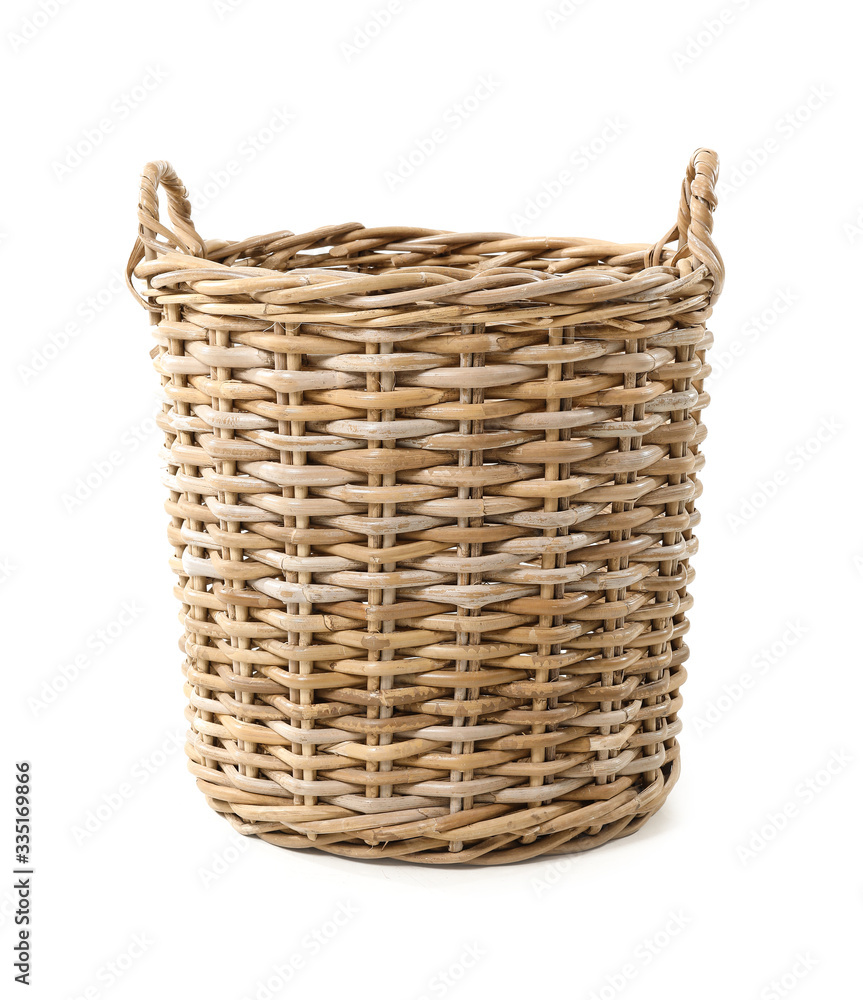 Obraz premium Wicker basket on white background
