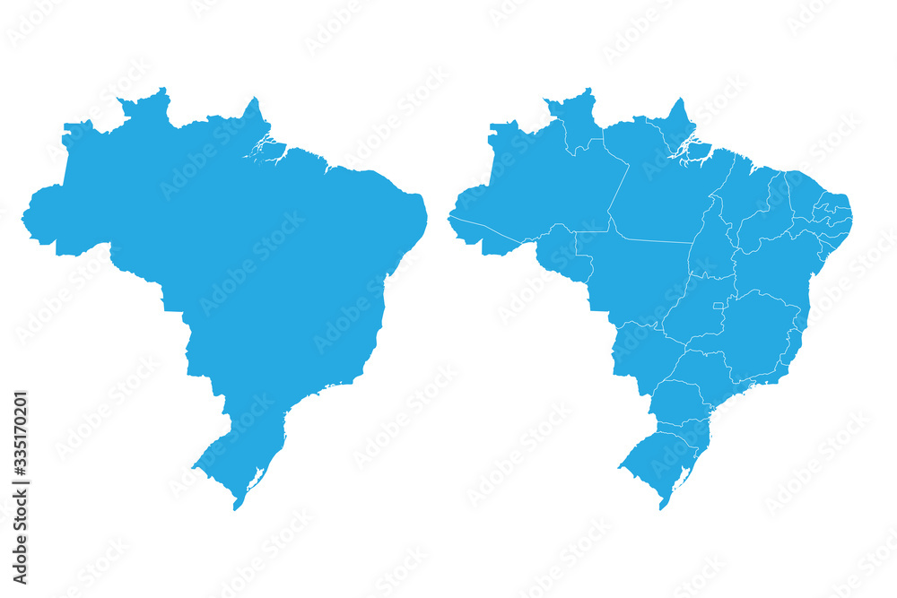 Map - Brazil Couple Set , Map of Brazil,Vector illustration eps 10.