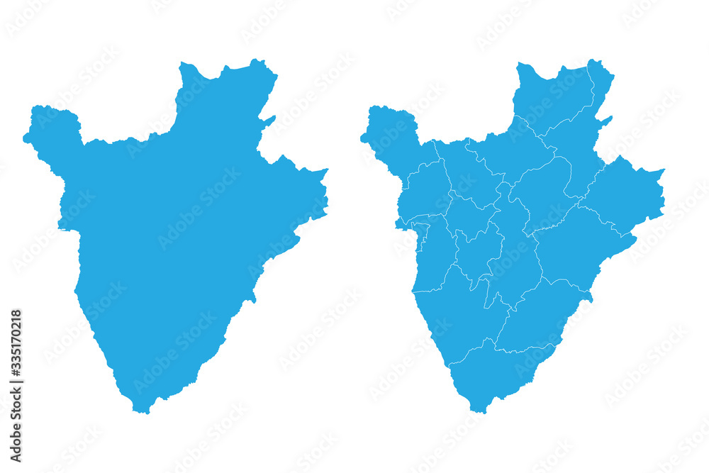 Map - Burundi Couple Set , Map of Burundi,Vector illustration eps 10.