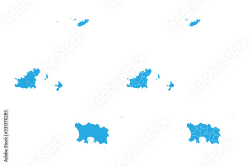 Map - Channel Islands Couple Set , Map of Channel Islands,Vector illustration eps 10.