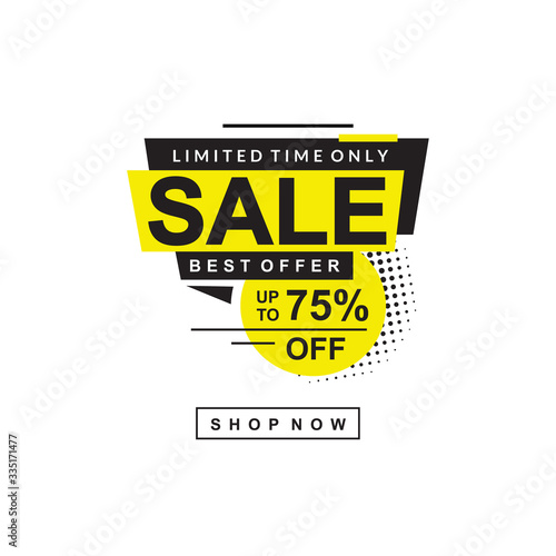 black and yellow best offer/big sale banner template vector illustration