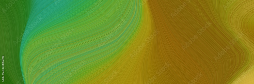 abstract dynamic curved lines surreal banner with olive, sea green and moderate green colors abstract dynamic curved lines surreal banner with olive, sea green and moderate green colors