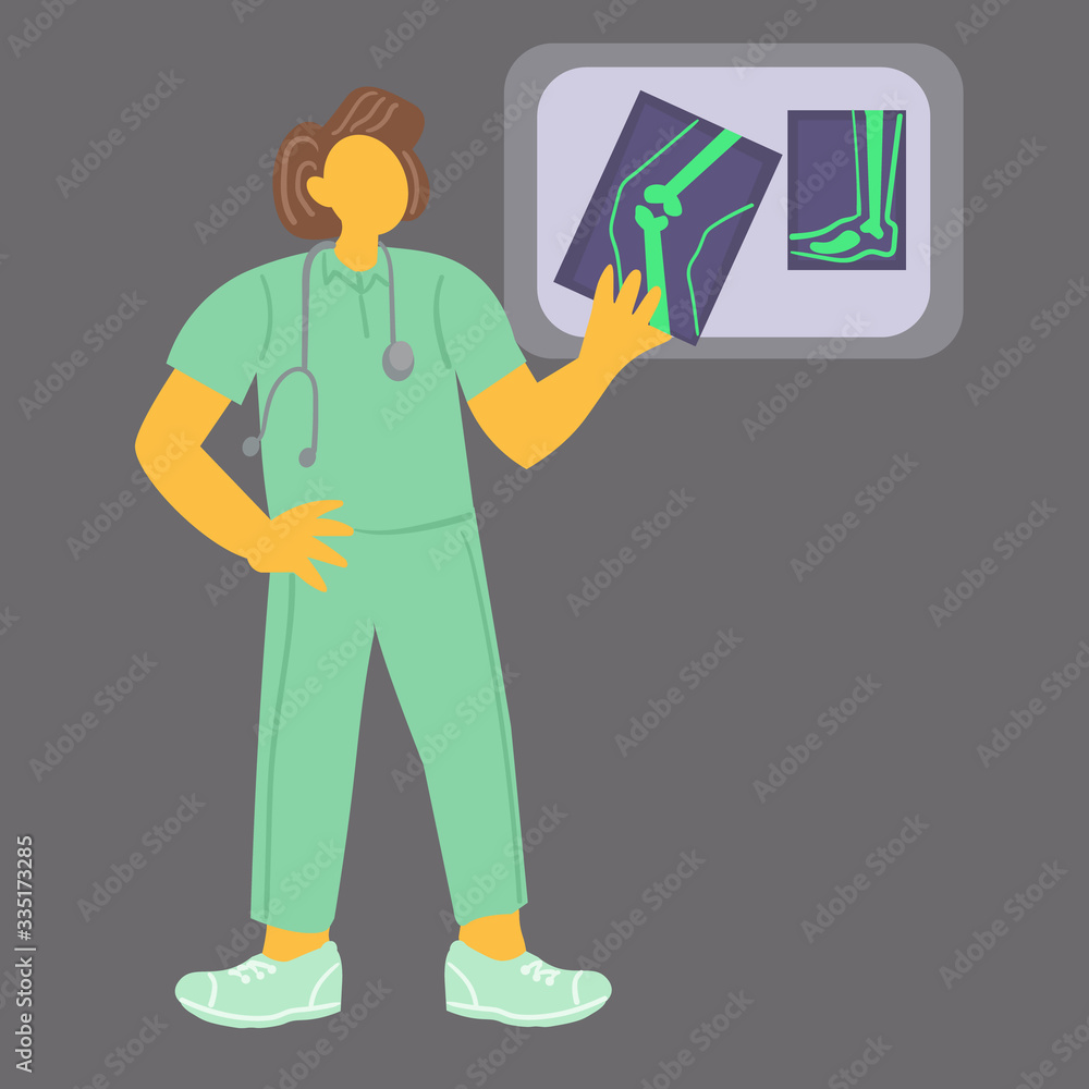 vector illustration with doctor x-ray specialist in cartoon style. medical worker vector illustration with doctor x-ray specialist in cartoon style. medical worker