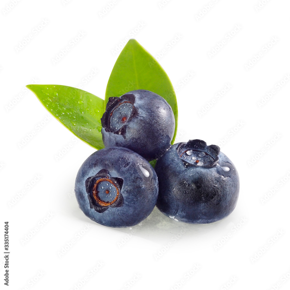 Obraz premium Blueberry group isolated on white background