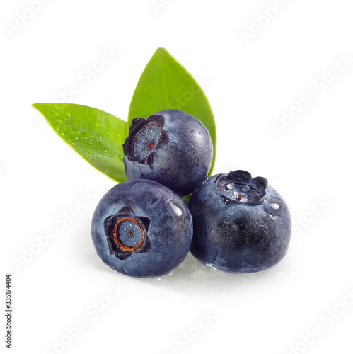 Blueberry group isolated on white background