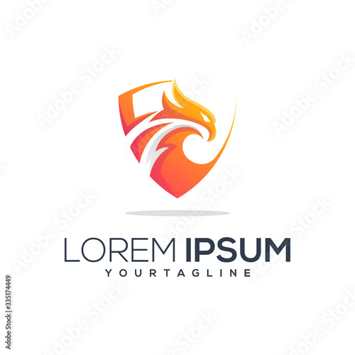 awesome eagle gradient logo vector