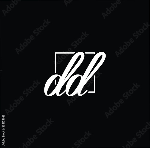 Minimal elegant monogram art logo. Outstanding professional trendy awesome artistic DD initial based Alphabet icon logo. Premium Business logo White color on black background